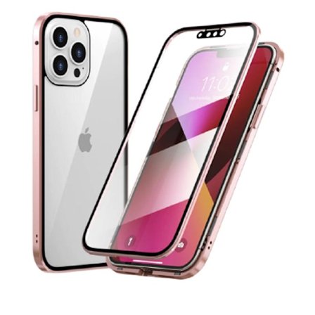 Magnetisk deksel dobbeltsidig herdet glass til iPhone 13 mini