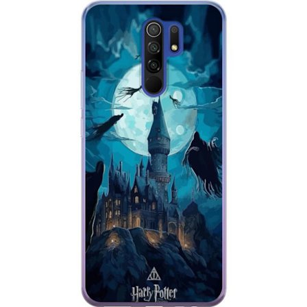 Yhteensopiva Puhelinkuori Xiaomi Xiaomi Redmi 9 Maaginen fantasiakuvaus, jossa linna kuunvalossa ja leijuvat olentot, pimeä satuilmapiiri noitataitee