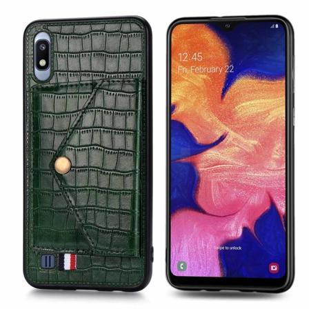 Tukeva suojakuori Korttiteline - Samsung Galaxy A10 Grön
