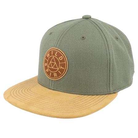 Wild Spirit - Grønn snapback Caps - Logo Basic Mountain Suede Olive Snapback @ Hatstore
