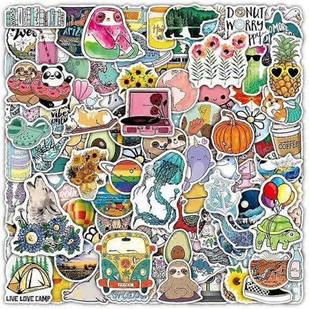 Utomhus Cartoon Små Färsk Klistermärke Vattentät Söt Cartoon Gitarr Resväska Utomhus Present Vuxen Tonåring Pojke Konst Dagbok Skrapbok Skateboard 