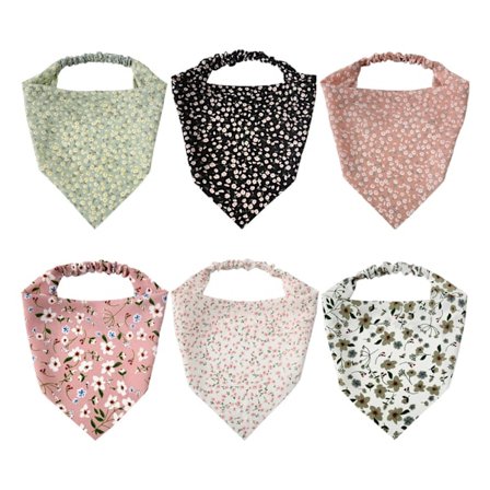 6 stk Blomster Hodeskjerf Hodebånd Chiffon Hårbånd Elastiske Hårbånd