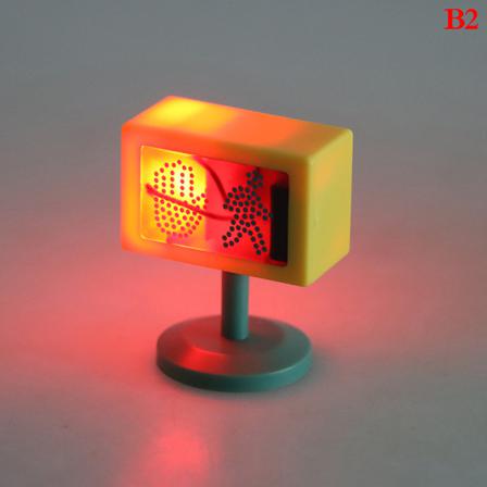 1st Dollhouse Gatubild Dekoration Signal Ljus Modell Leksak
