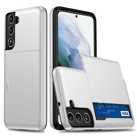 Samsung S22 Plus Skal Hybrid Med Kortfack Silver