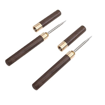 2kpl Puinen kahva Jääpiiput Teräsjääpiiput MUSTA