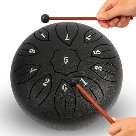 Tung ståltromle 15,5 cm Sort med 11 toner