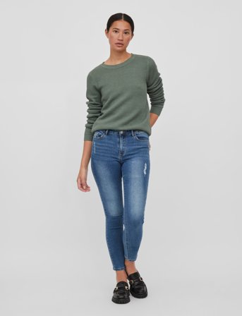 Vila Vidalo O-Neck L/S Knit Top- Noos - Green - XL