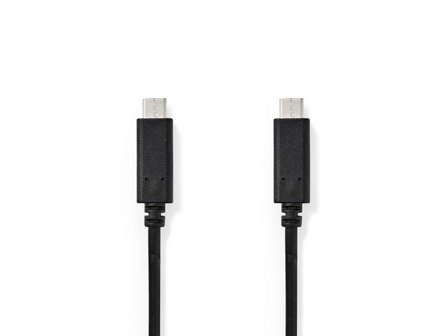 NEDIS Kabel USB-C - USB-C 2m svart - Lyreco - Datorprodukter - Kablar och adaptrar - USB-kablar
