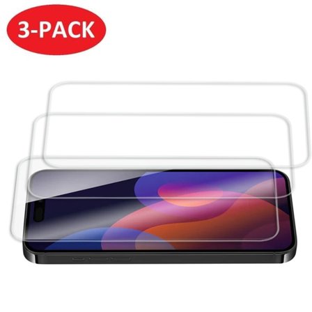 3-Pack - iPhone 15 skjermbeskytter i herdet glass