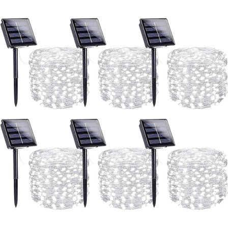 Solcelle-lyskæde 6-pak 1200 LED, kobbertråd, udendørs dekorationslys til jul & fest_TF_TF