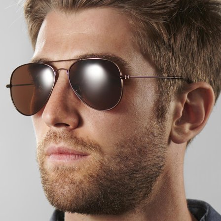 Lunettes Aviateur à monture marron et verres polarisés pour hommes - Lunettes de soleil type Aviator - pour Hommes - Paul Riley