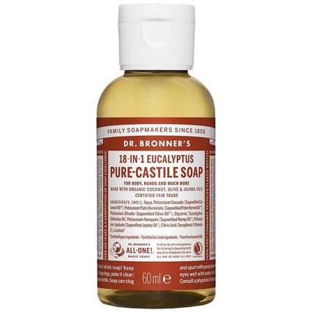 Dr. Bronner's Castile Soap Eucalyptus 60 ml, Skincare, Håndpleje, Håndsæbe