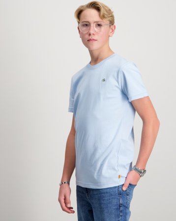 Scotch & Soda Regular-fit logo t-shirt Blauw T-shirts Jongens - Kids Brand Store