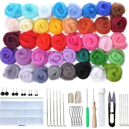 Filting ull eventyr ull, stykke nålefilting ullsett, Filting ull Roving 40 KLB