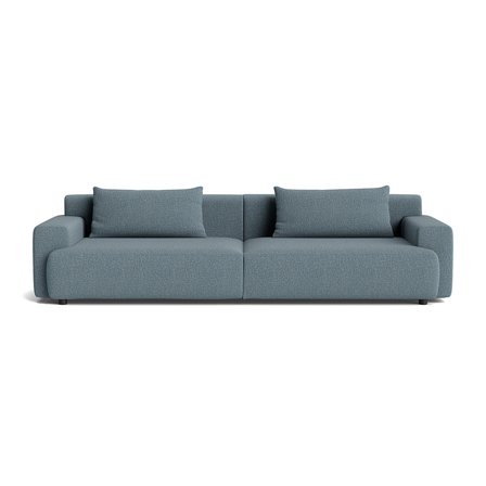 Tramonto 3-Sitzer-Sofa in Nordic Blau, Modernes Design mit hohem Sitzkomfort, Skandinavischer Stil, Uni-Muster, 82cm Höhe für Ihr Wohnzimmer.