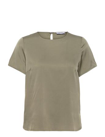 Lorna Silk T-Shirt Khaki Marville Road