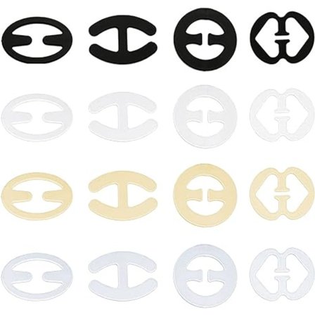 16 stycken halkfria bh-bandsklämmor i plast, jersey bh-klämma, bh-tillbehör för att fästa bh-band