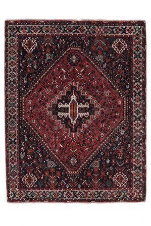 Shiraz Tæppe 167X215 Sort/Mørkerød Uld, Persien
