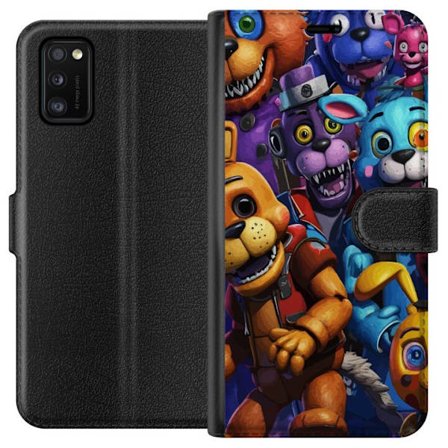 Kompatibelt Plånboksfodral till Samsung Samsung Galaxy A41 Färgstarka animatroniska figurer inspirerade av Five Nights at Freddy’s, intensiv blick