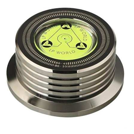 Universal 60Hz LP Vinyl Pladespiller Disc Drejeskive Stabilisator med Niveau Aluminium Legering Vægtklemme Blank Sort