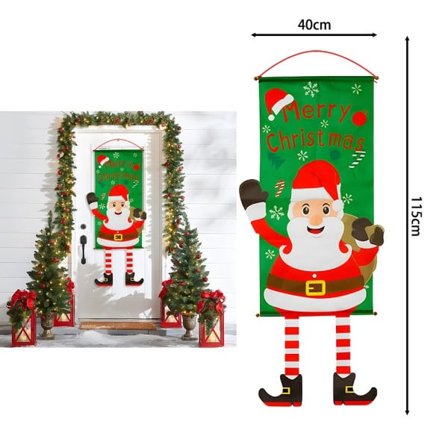 Jul Hænge Flag Dekorationer Hjorte Julemand Til Hjem Jul Forside Dør Have Flag Ornament
