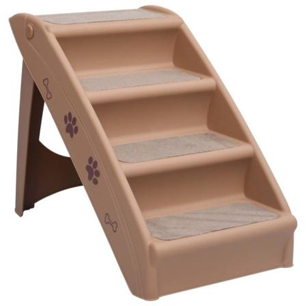 Vidaxl Hopfällbar Hundtrappa Brun 62x40x49,5 Cm Brun