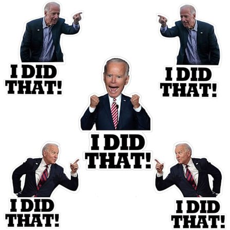 100 I Did That Biden-klistremerker, Biden I Did That-klistremerker, morsomme I