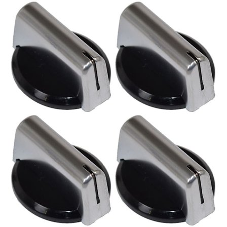 Baumatic Kompatibel Ersättnings Svart Silver Ugn Spis Häll Kontrollvred Paket med 4