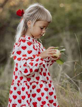 Fliink Winter Heart Dress - Cream - 98