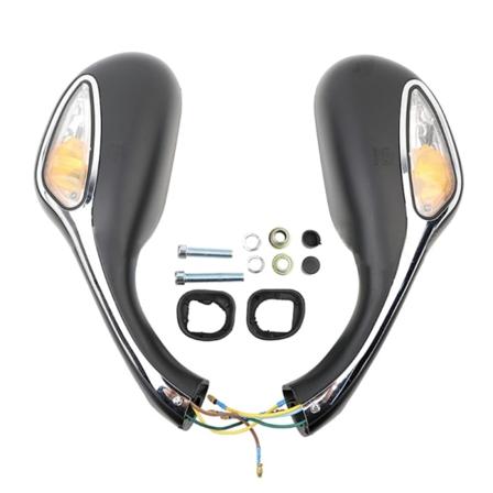 2x motorsykkel bakspeil med sekvensielle LED-indikatorlys for GY6 125