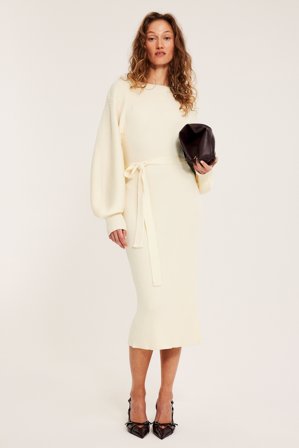 Kappahl | Ribbad klänning | Offwhite