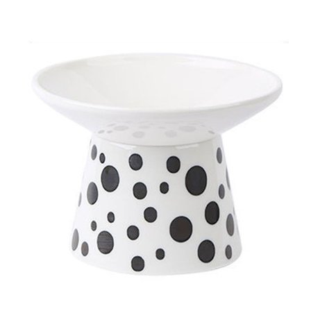 Ekstra bredt hævet kattefoder skål kæledyr foder skål sort