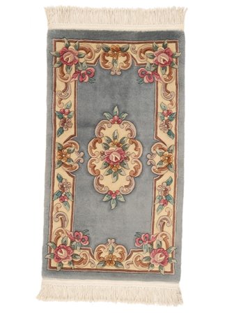 Tapis Chinois 90 Line 68X122 Marron/Beige (Laine, Chine)