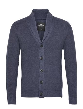 Hco. Guys Sweaters Strikkegenser Cardigan Navy Hollister