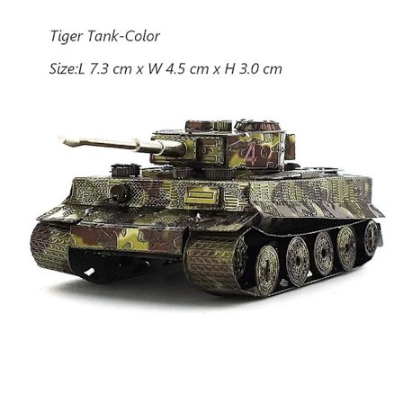 3D Metal Puslespil DIY Håndbog Berømte Tank Militærserie Tiger Tanks T-34 Js-2 M1a1 Tankmodel Saml Puslespil