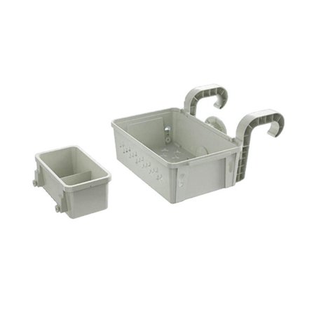 2 sett kurver for oppbevaring ved bassenget, kurv for oppbevaring ved basseng over bakken med koppholder for basseng, for over bakken