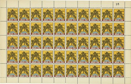 Danmark - julmärkeark 1918 - Ubrugt eller foldet