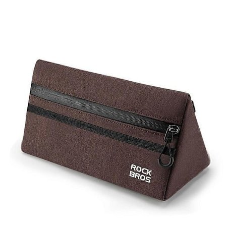 ROCKBROS 1.3L Triangel Cykel Främre Ramväska Polyesterfiber Förvaringsväska (För Cyklar) - Brun (Brun)