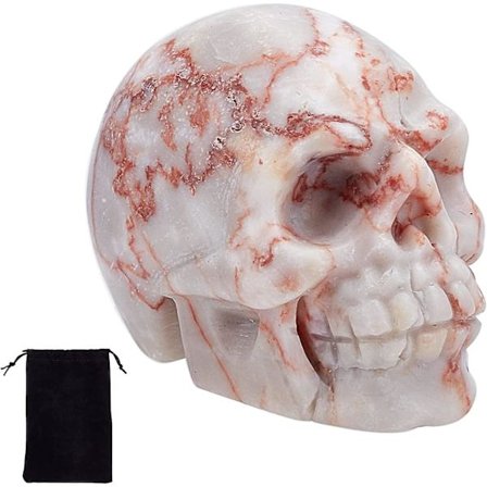 Hodeskalle Statue Krystall Stein Figurer Dekor Menneskelig Skjelett Skulptur Mini Reiki Kvarts Stein Naturlig Edelsten Utskåret For Hjem Halloween 