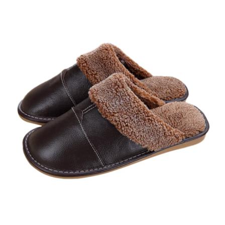 Unisex Flat Fuzzy Tofflor Slip On House Skor