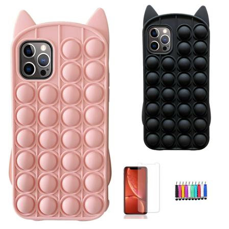 iPhone 12 Pro - Etui Beskyttelse Pop It Fidget Svart