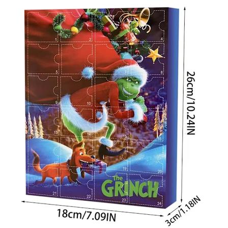 2024 Grön Fur Monster Grinch Julkalender med Blind Box D
