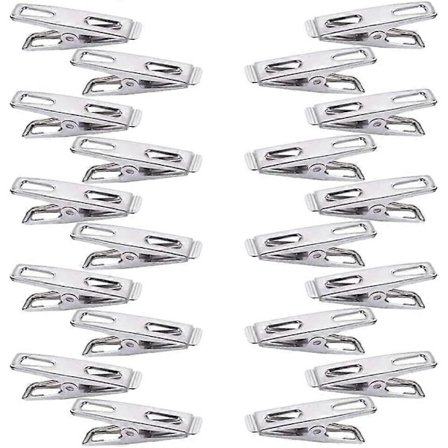 20 metallklesklyper, multifunksjonelle vindtette klesklyper