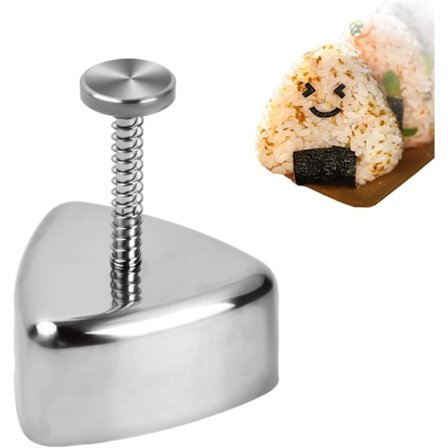 Triangulär Onigiri Form, Sushi Risbollsform, Sushi Form i Rostfritt Stål, Non-Stick Risbollsform, Onigiri Formpress, Sushi Form Set för DIY Risbollar