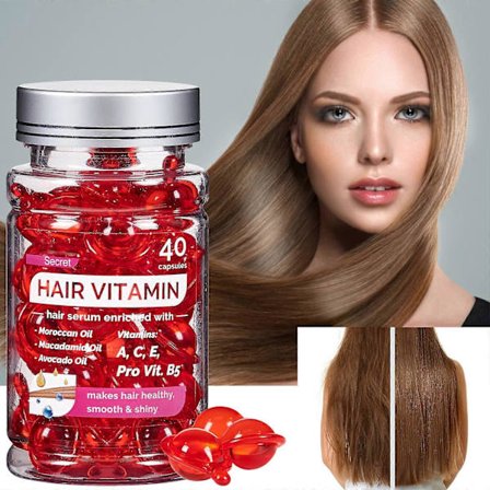 Hårvitaminserumkapsel, Hårbehandlingsserum, Argan Macadamia Avokadoolje, Kompleks olje for glatt, silkemykt hår, Leave-in reparasjon for hårvekst