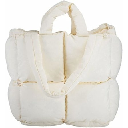 Women's Padded Shoulder Bag Luxury Plaid Tote Bag Soft Pillow Purse Quilted Puffy High Capacity Underarm