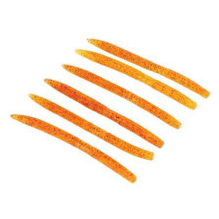 6 stk/sæt Noodle Worm Fiske Agns Bittålig PVC Blød Maggot Regnorm Kunstig Agns Orange Gul
