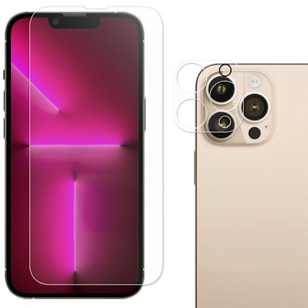 iPhone 14 Pro Max Skärmskydd & Linsskydd Härdat Glas