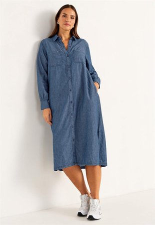 Cellbes of Sweden - Jeansklänning med sidofickor - mörkblå / denim - för damer - 62/64