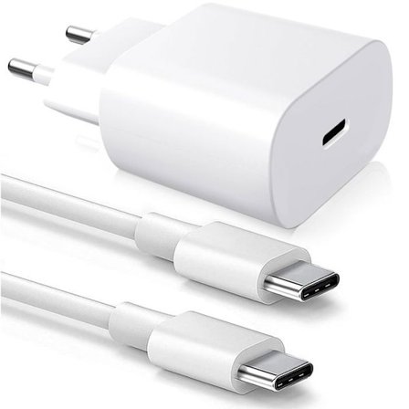 25W USB-C hurtigoplader + 20W 1M USB-C til USB-C-kabel til iPhone 15 Pro Max - iPhone 15 Plus - iPhone 15 Pro - iPhone 15-FX-